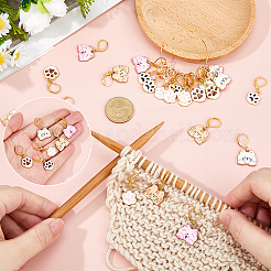 24Pcs 6 Styles Alloy Enamel Pendant Locking Stitch Markers&nbsp;HJEW-HS00080