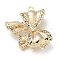 Brass Micro Pave Clear Cubic Zirconia Connector Charms&nbsp;KK-M308-14G