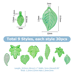 270pcs 9 styles Transparent Acrylic Pendants&nbsp;OACR-HS0001-03