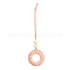 4Pcs Round Cotton Pendant Decorations&nbsp;HJEW-JM04035