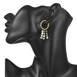 Natural Mixed Stone Hoop Earring for Women&nbsp;EJEW-JE07100