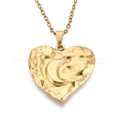 304 Stainless Steel Pendant Necklaces&nbsp;NJEW-T018-27G