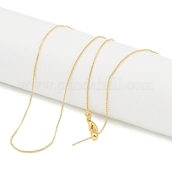 0.5mm Rack Plating Brass Box Chain Adjustable Slider Necklaces for Women Men&nbsp;X-MAK-L044-52G