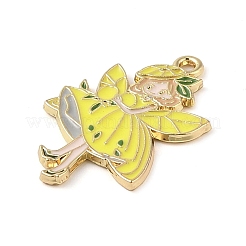 Golden Plated Alloy Eanaml Pendants&nbsp;PALLOY-S184-04G-C