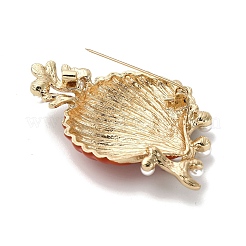 Enamel Plastic Pearl Brooch&nbsp;LS-JEWB-K027-05G