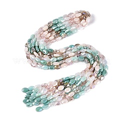 Electroplate Imitation Jade & Opaque & Transparent Glass Beads Strands&nbsp;EGLA-Q135-8x11MM-01C
