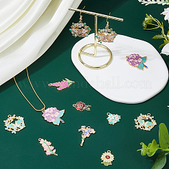 18Pcs 9 Styles Alloy Enamel Pendants&nbsp;FIND-HS0001-95B