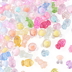 100Pcs 5 Styles Animals Transparent Acrylic Beads&nbsp;OACR-TA0005-02