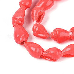 Spray Painted Natural Spiral Shell Beads Strands&nbsp;X1-BSHE-G039-08F