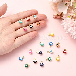 20Pcs 10 Colors Brass Enamel Charms&nbsp;KK-YW0004-69