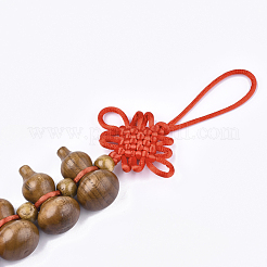 Peach Wood Pendant Decorations&nbsp;HJEW-T001-02