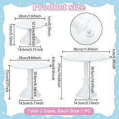 3Pcs 3 Sizes Round Iron Cupcake Riser Holder&nbsp;ODIS-WH0030-302