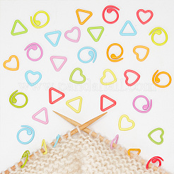 36Pcs 3 Styles Ring & Heart & Triangle Alloy Locking Stitch Marker&nbsp;TOOL-BC0002-27