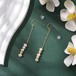 Natural Pearl Dangle Earrings&nbsp;EJEW-P286-42G