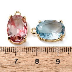 Brass Glass Charms&nbsp;X-KK-Z141-08G