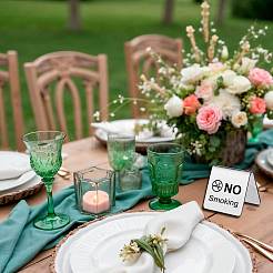 4Pcs Stainless Steel Hotel Resturant Table No Smoking Tent Sign&nbsp;DJEW-WH20123-001