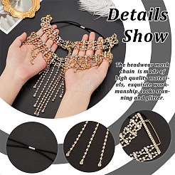 Alloy Rhinestone Chain Tassel Face Eye Mask for Women&nbsp;AJEW-WH0258-810G