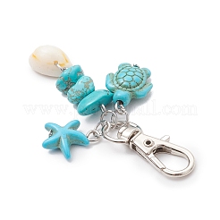 Synthetic Turquoise Starfish Turtle Pendant Decorations&nbsp;HJEW-JM03647
