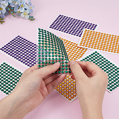12 Sheets 3 Colors Acrylic Rhinestone Stickers&nbsp;OACR-MA0001-01