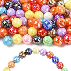 100Pcs UV Plating Opaque Acrylic Beads&nbsp;MACR-CJ0002-48