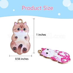 18Pcs 6 Styles Alloy Enamel Pendant Cartoon Little Cat Alloy Printing Pendant DIY Necklace Bracelet Pendant Earring Accessories&nbsp;JX585A