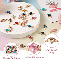 26Pcs 13 Colors Zinc Alloy Rhinestone Pendants&nbsp;FIND-SW0001-25