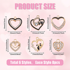 48Pcs 6 Styles Alloy Enamel Pendants&nbsp;FIND-FH0007-68