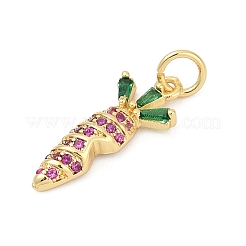 Brass Pave Cubic Zirconia Pendants&nbsp;KK-U062-54G