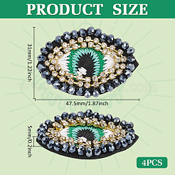 4Pcs Evil Eye Shape Glass Bead Ornament Accessories&nbsp;DIY-FG0005-71