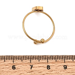 Teardrop 304 Stainless Steel Open Cuff Bangle Makings with Bezel Tray&nbsp;SA-CBABF3F-02G-01