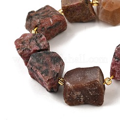 Raw Rough Natural Rhodonite Beads Strands&nbsp;G-Z087-B13