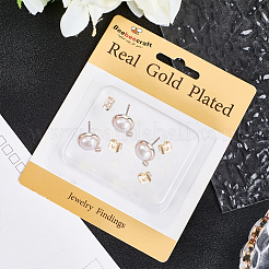 20Pcs Brass Stud Earring Findings&nbsp;MAK-BBC0001-28