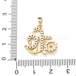 Brass Micro Pave Clear Cubic Zirconia Pendants&nbsp;CU-CBA8F66-05G
