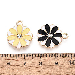 Rack Plating Alloy Rhinestone & Enamel Pendants&nbsp;ENAM-T024-54M-G