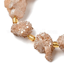 Electroplated Natural Druzy Agate Beads Strands&nbsp;G-G289-02D