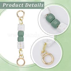 2Pcs Square Resin Beaded Bag Extension Chains&nbsp;PURS-GF0001-07A