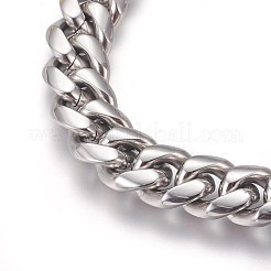 Tarnish Resistant 201 Stainless Steel Curb Chain Bracelets&nbsp;BJEW-P244-01P