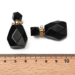 Natural Obsidian Perfume Bottle Pendants&nbsp;G-B149-02G-04