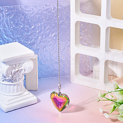 Heart Glass Charms Ceiling Fan Pull Chain Extenders&nbsp;HJEW-TAC0163