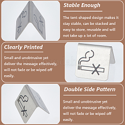 6Pcs 3 Styles Stainless Steel Hotel Resturant Table No-Smoking Tent Sign&nbsp;AJEW-CP0003-89