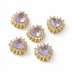 Rack Plating Brass Micro Pave Cubic Zirconia Beads&nbsp;KK-C007-12G