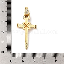 Rack Plating Brass & Cubic Zirconia Pendants&nbsp;KK-L216-054G-01