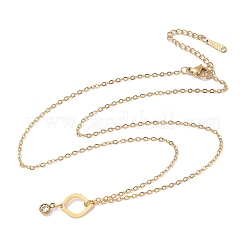 304 Stainless Steel Crystal Rhinestone Geometric Pendant Cable Chain Necklaces&nbsp;NJEW-Z073-01G-01