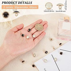 60Pcs 2 Colors 1-Hole Alloy Shank Button&nbsp;BUTT-OC0001-28