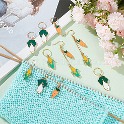 12Pcs 3 Style Vegetable Theme Alloy Enamel Pendant Locking Stitch Markers&nbsp;HJEW-AB00663