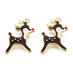 Golden Plated Alloy Enamel Pendants&nbsp;ENAM-D040-E04-G-01