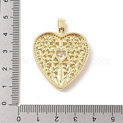 Brass Micro Pave Cubic Zirconia Pendants&nbsp;KK-U047-15G