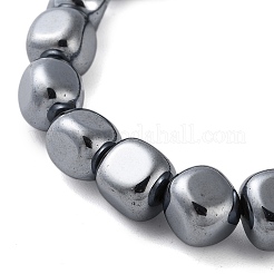 Nuggets Synthetic Terahertz Stone Beaded Stretch Bracelets for Women Men&nbsp;BJEW-F471-02