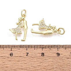 Valentine's Day Brass Micro Pave Clear Cubic Zirconia Pendants&nbsp;KK-Q072-12G