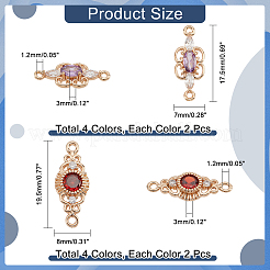 16Pcs 8 Style Brass Pave Cubic Zirconia Connector Charms&nbsp;KK-GA0001-29